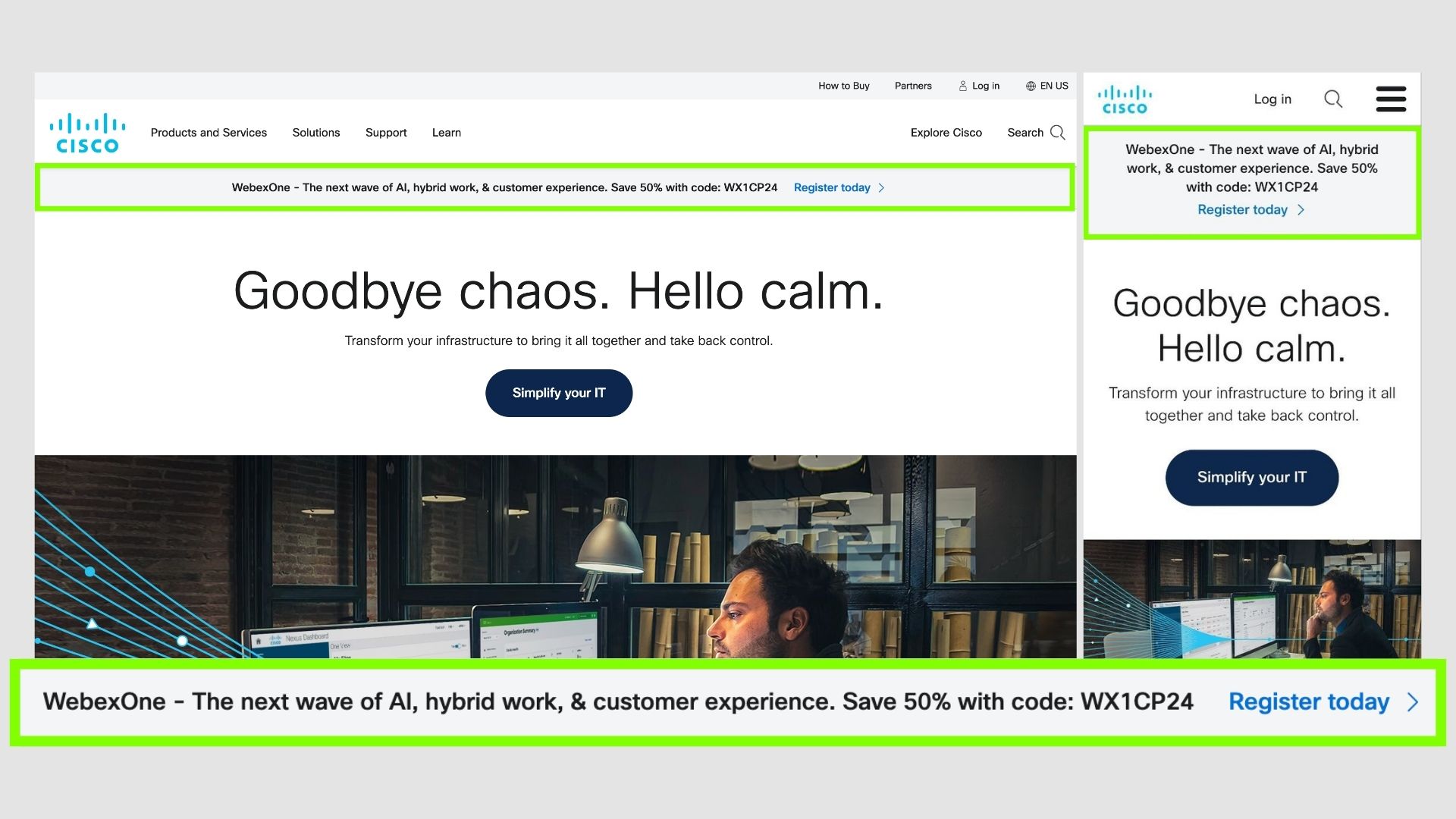 Cisco announcement bar