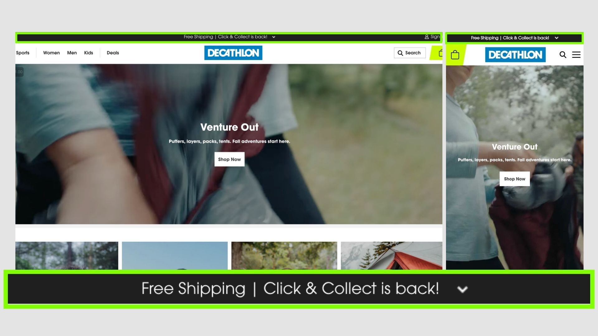 Decathlon announcement bar