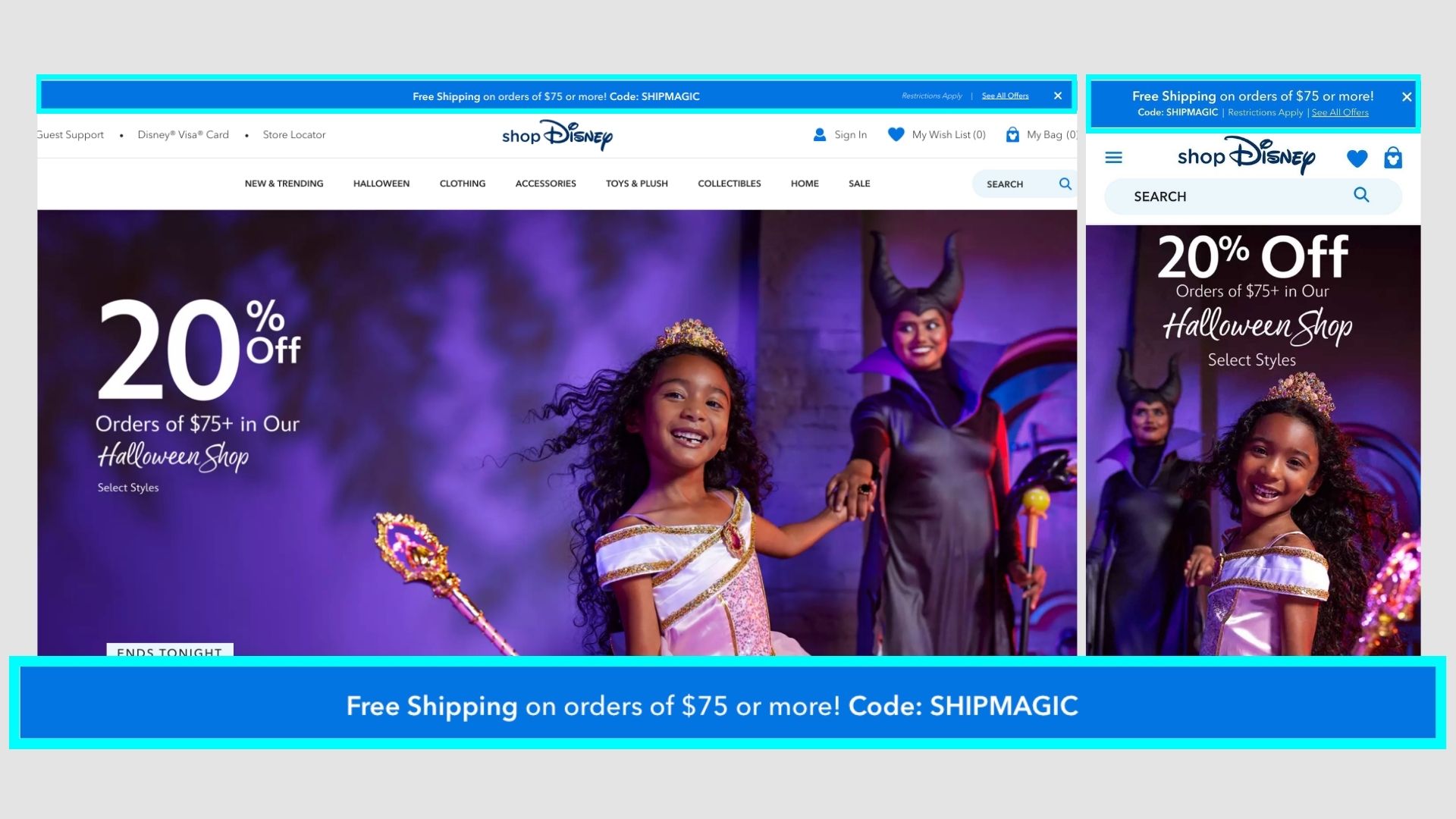 Disney announcement bar