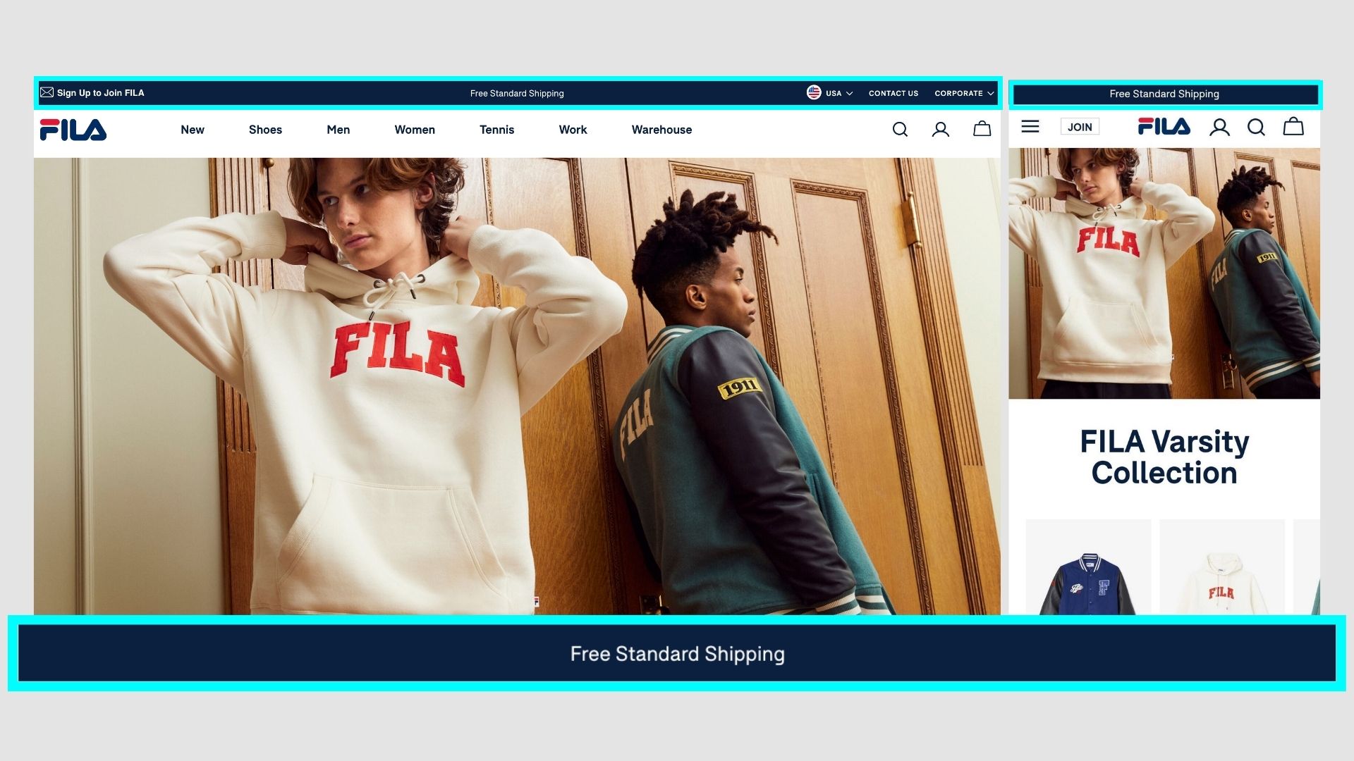 Fila announcement bar