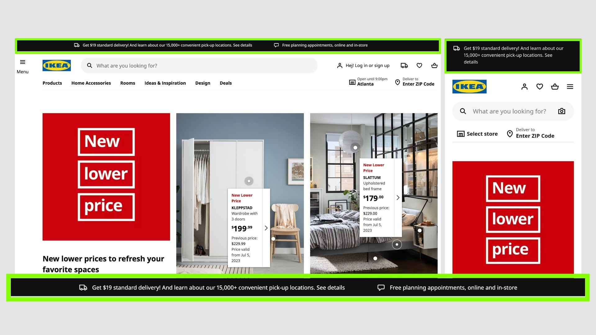 Ikea announcement bar
