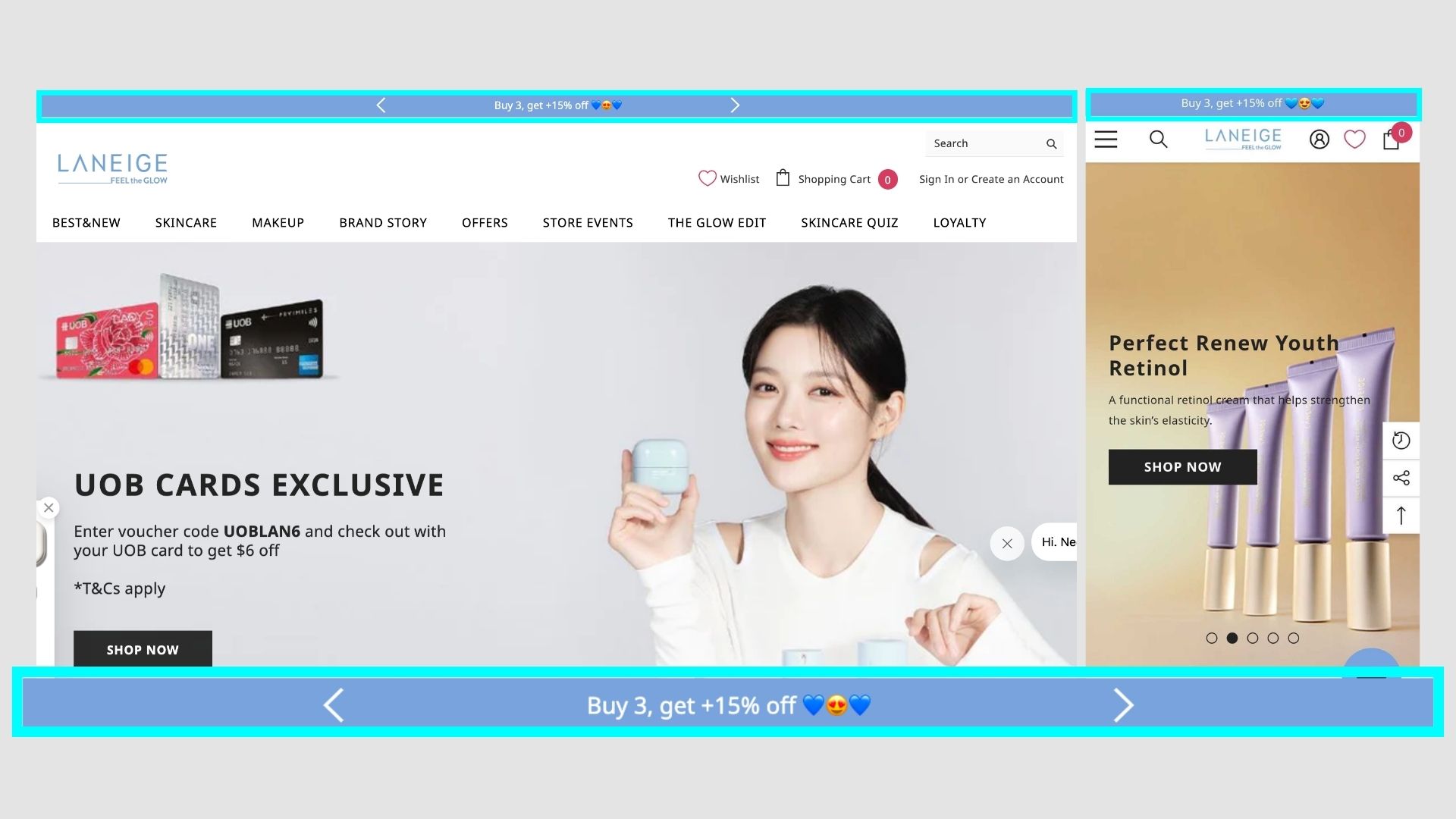 Laneige announcement bar