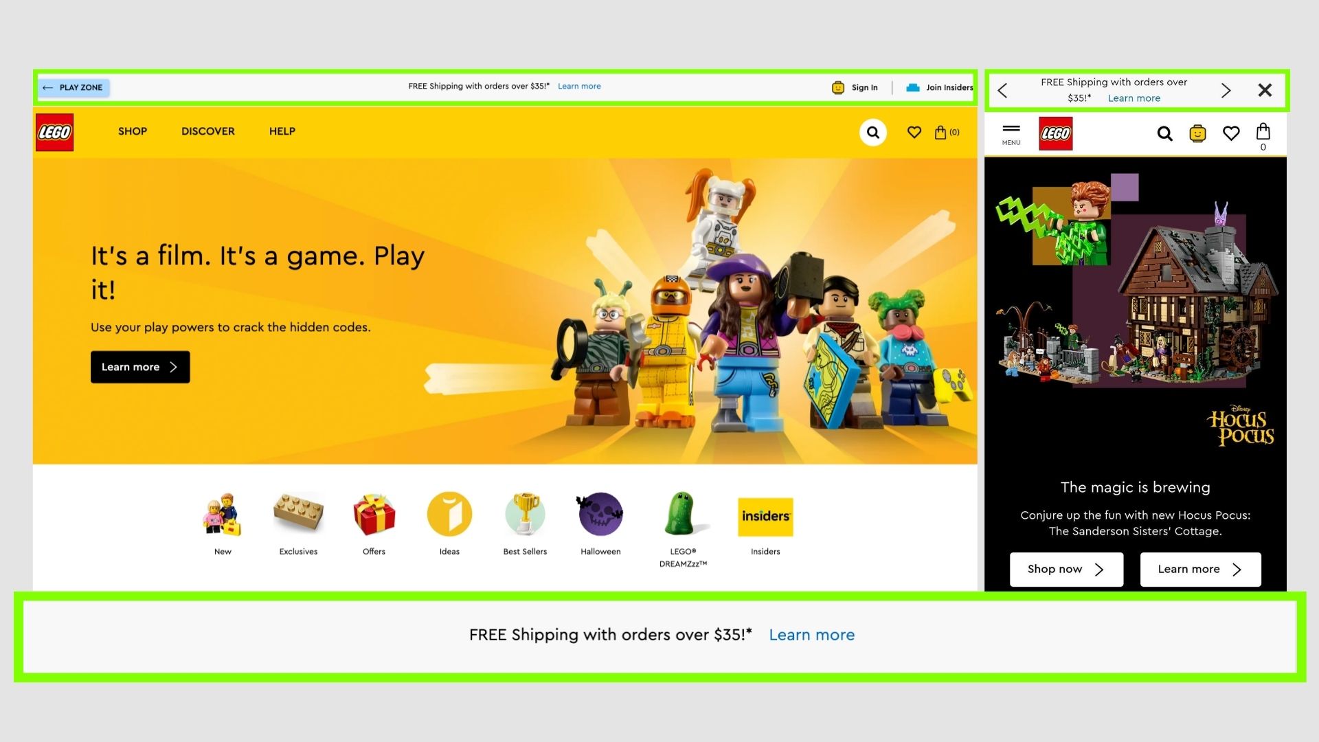 LEGO announcement bar