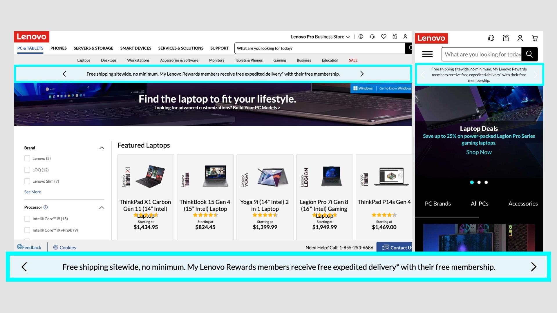 Lenovo announcement bar