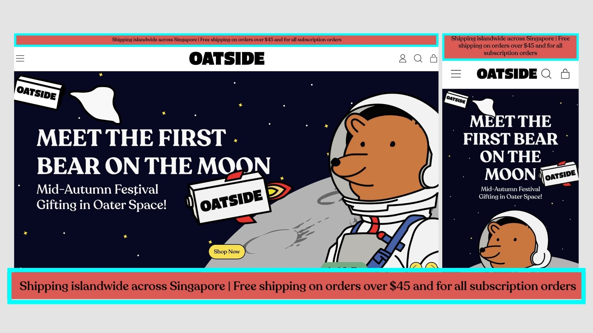 Oatside announcement bar