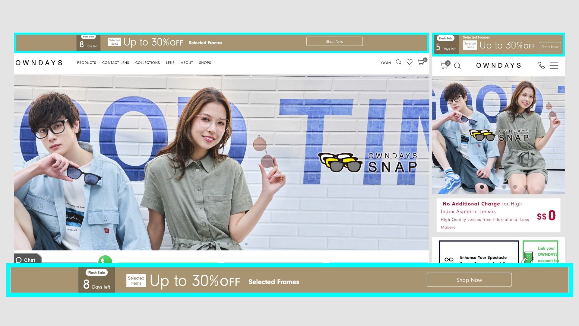 Owndays announcement bar