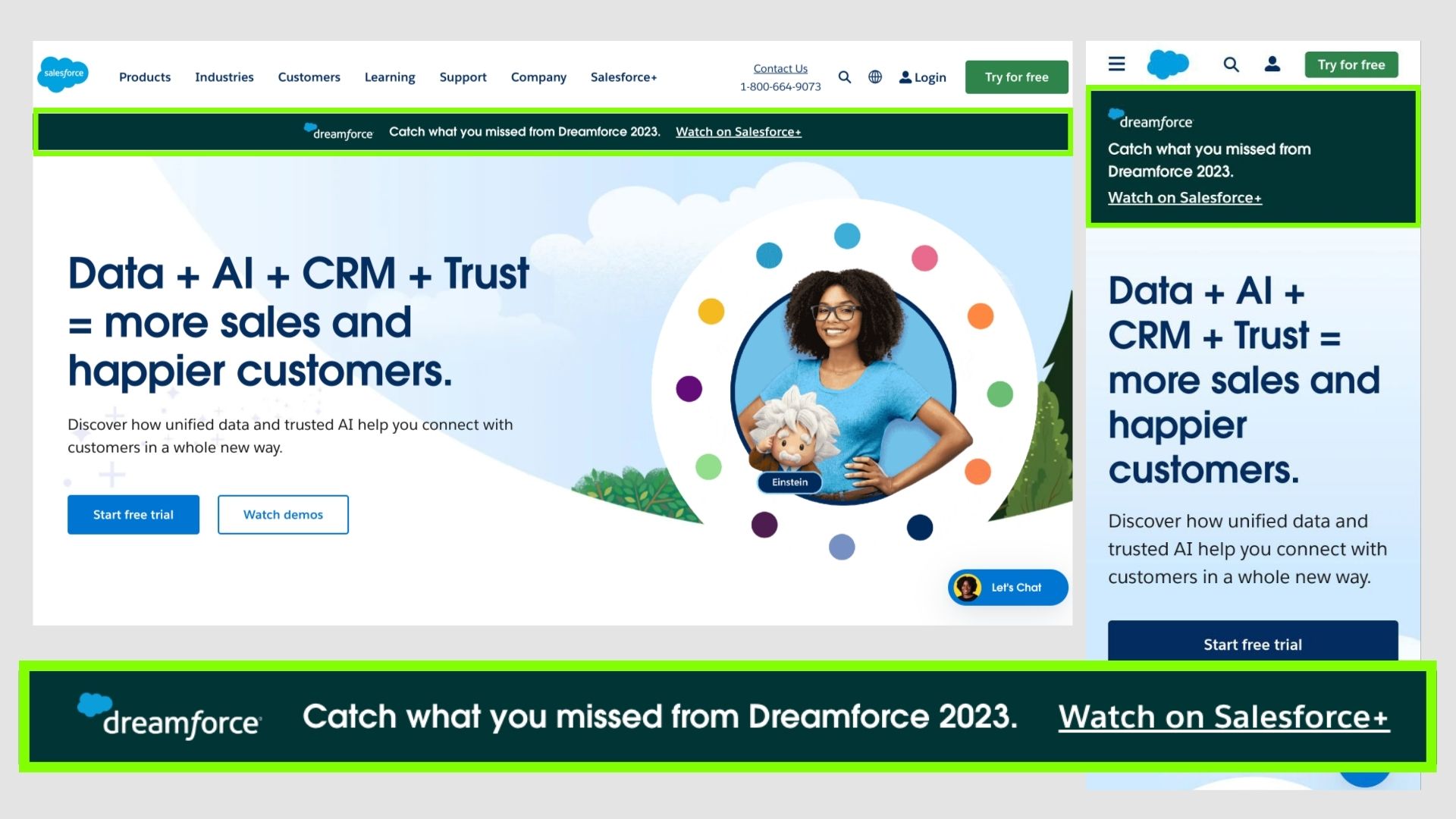 Salesforce announcement bar