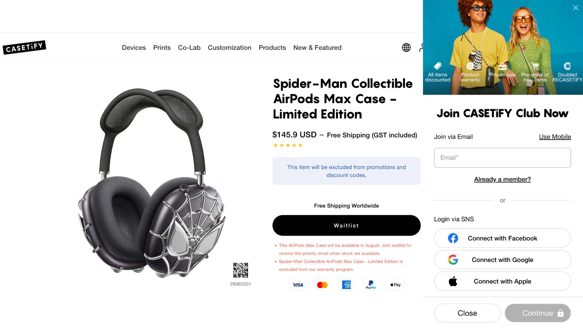 A Casetify product listing
