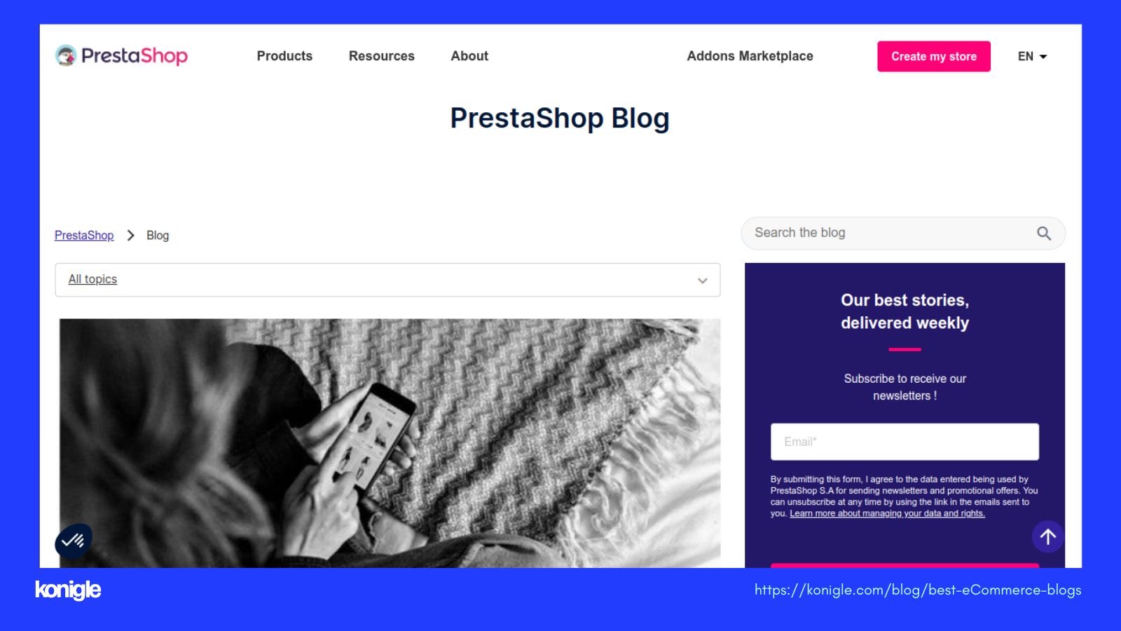 PrestaShop E-commerce blog