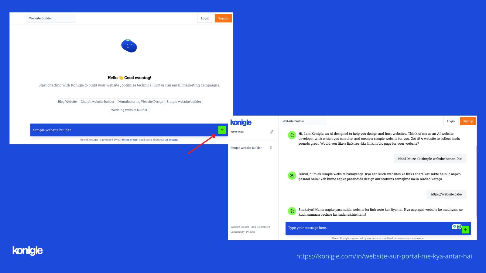 Make a website using AI chat<br>