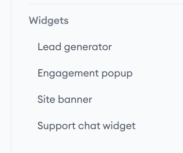 Widgets on the konigle platform